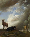 Paulus Potter Cattle and Sheep in a Stormy Landscape A4 Photo Print