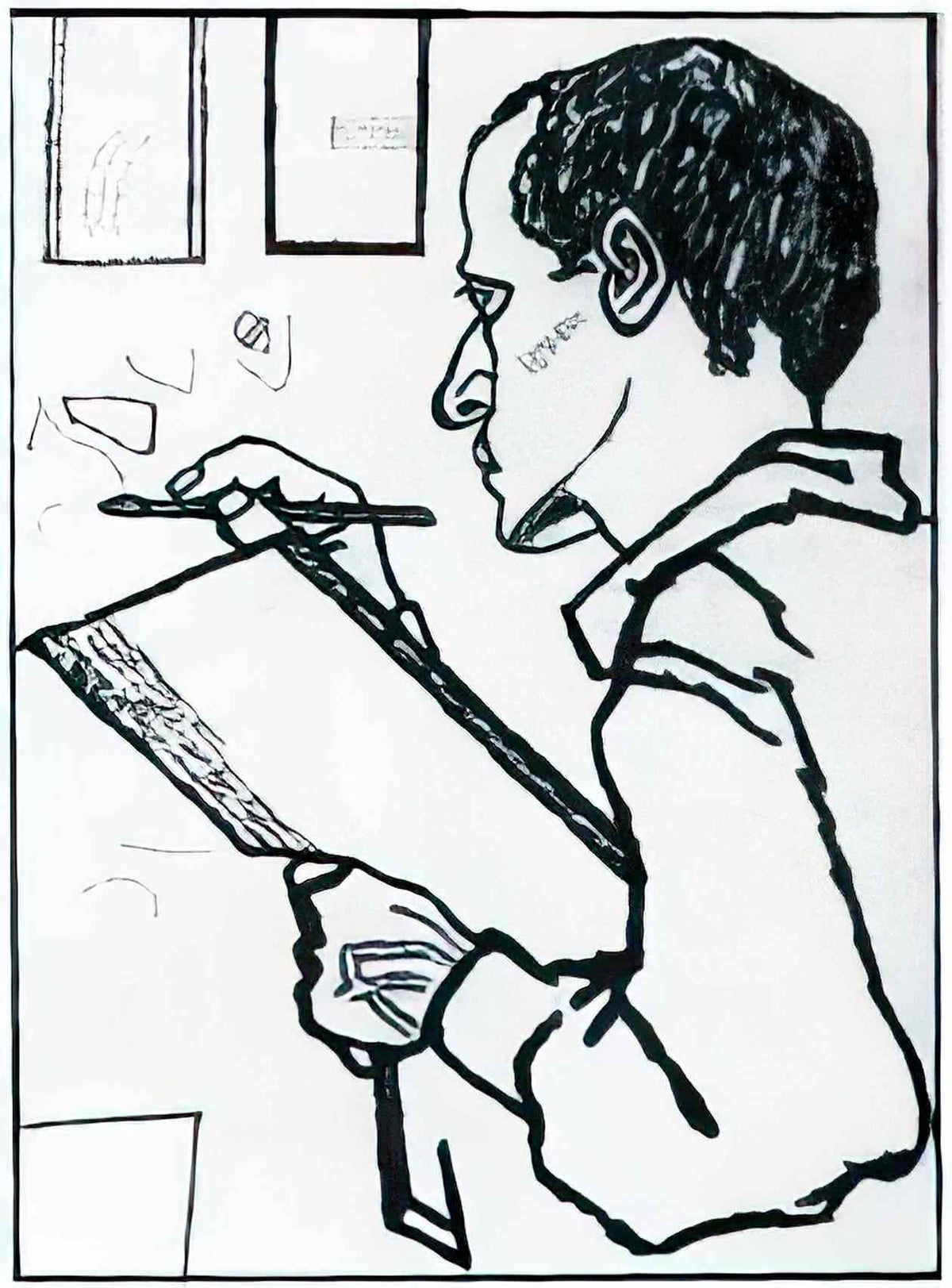 Pavel Filonov selfportrait 1925 Art A4 Photo Print