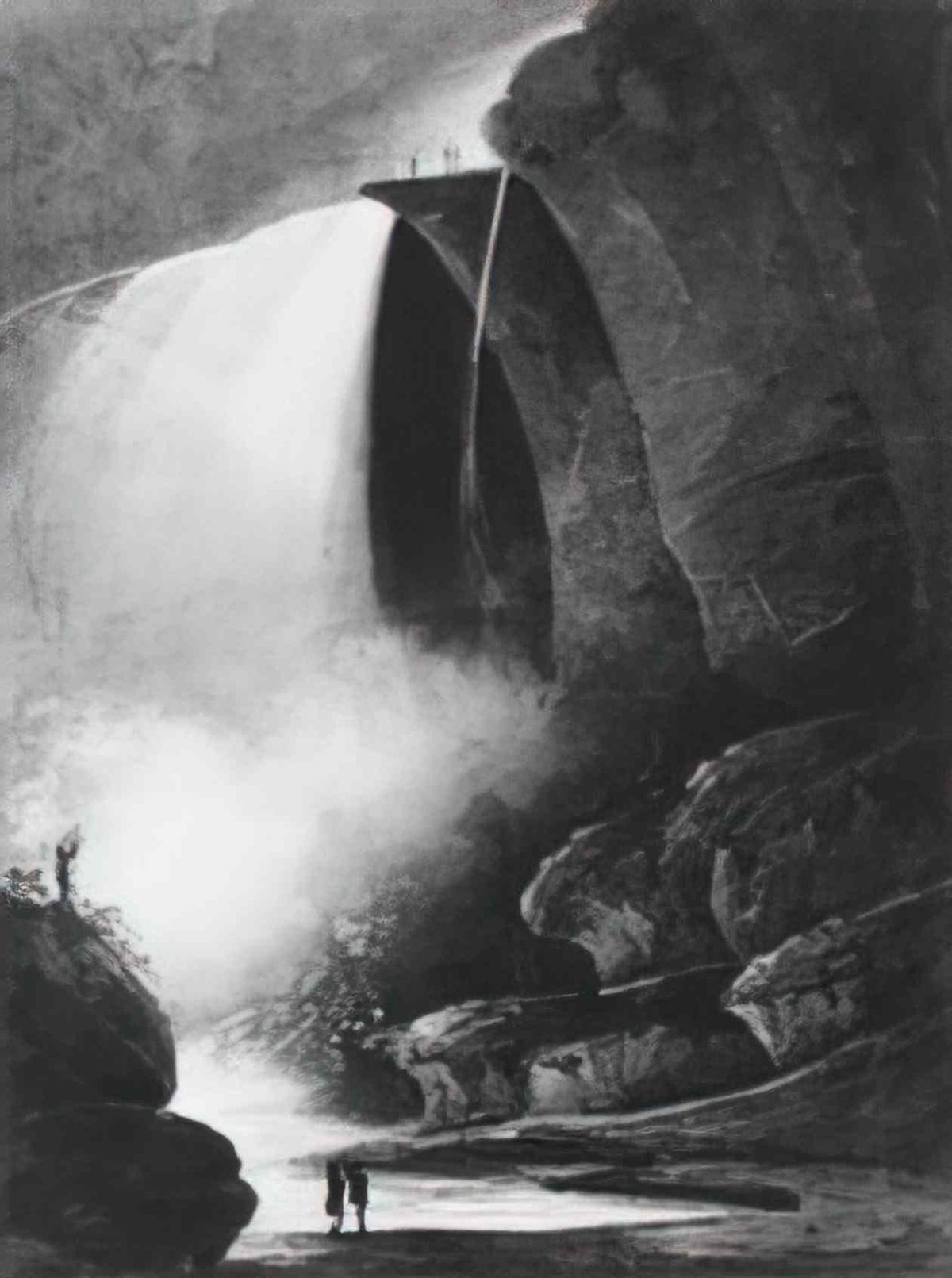 Pavel Svinyin niagara falls table rock by moonlight Art A4 Photo Print
