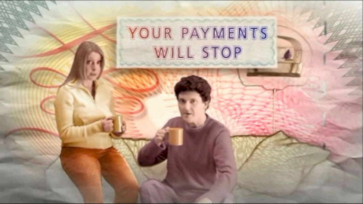 Payments Will Stop 1990s Vintage Retro Advert
