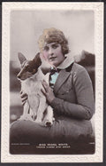 Pearl White & Fox Terrier Dog On Her Lap Vintage A4 Photo Print