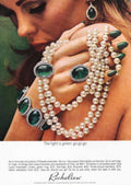 Pearls Necklace Rings 1960s Vintage Retro Advert