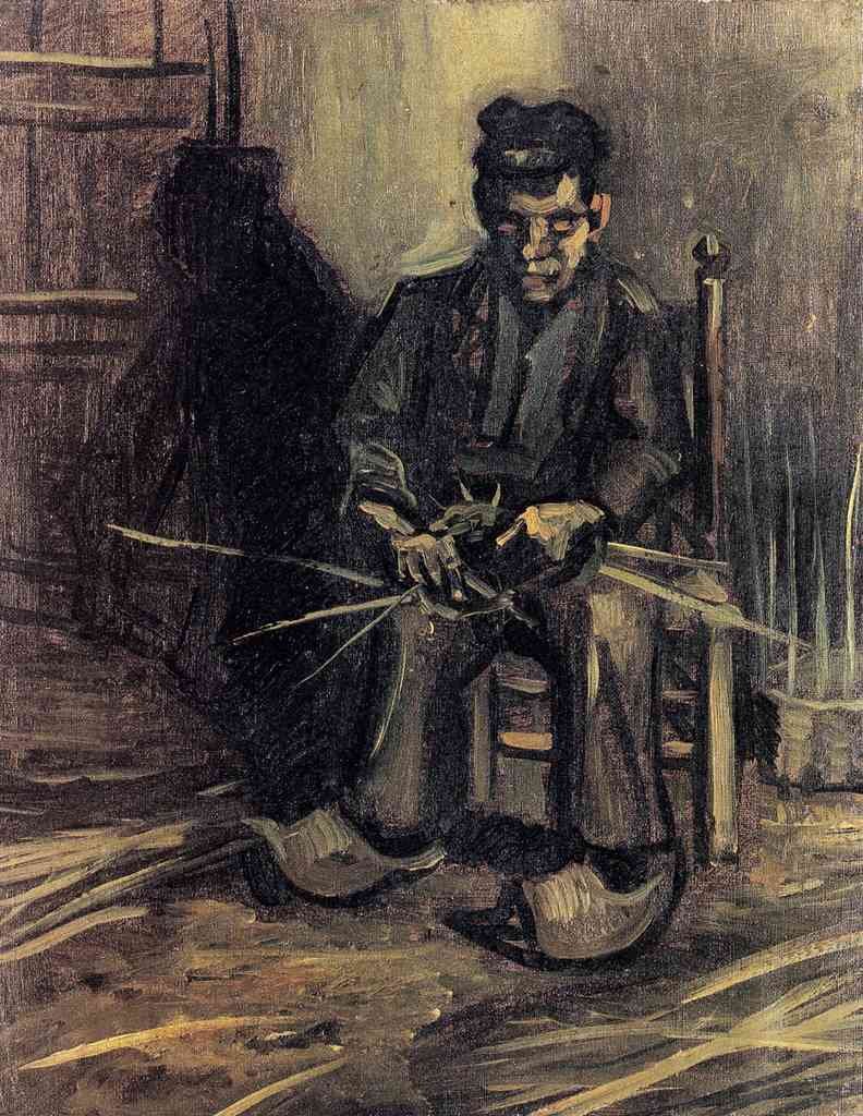 Peasant Making A Basket Van Gogh A4 Photo Print