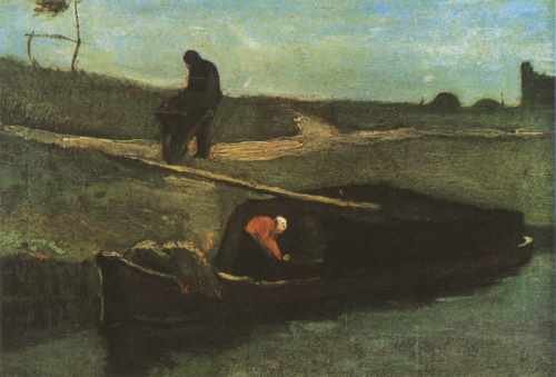Peats Boat With Two Figures Drente 1883 A4 Photo Print