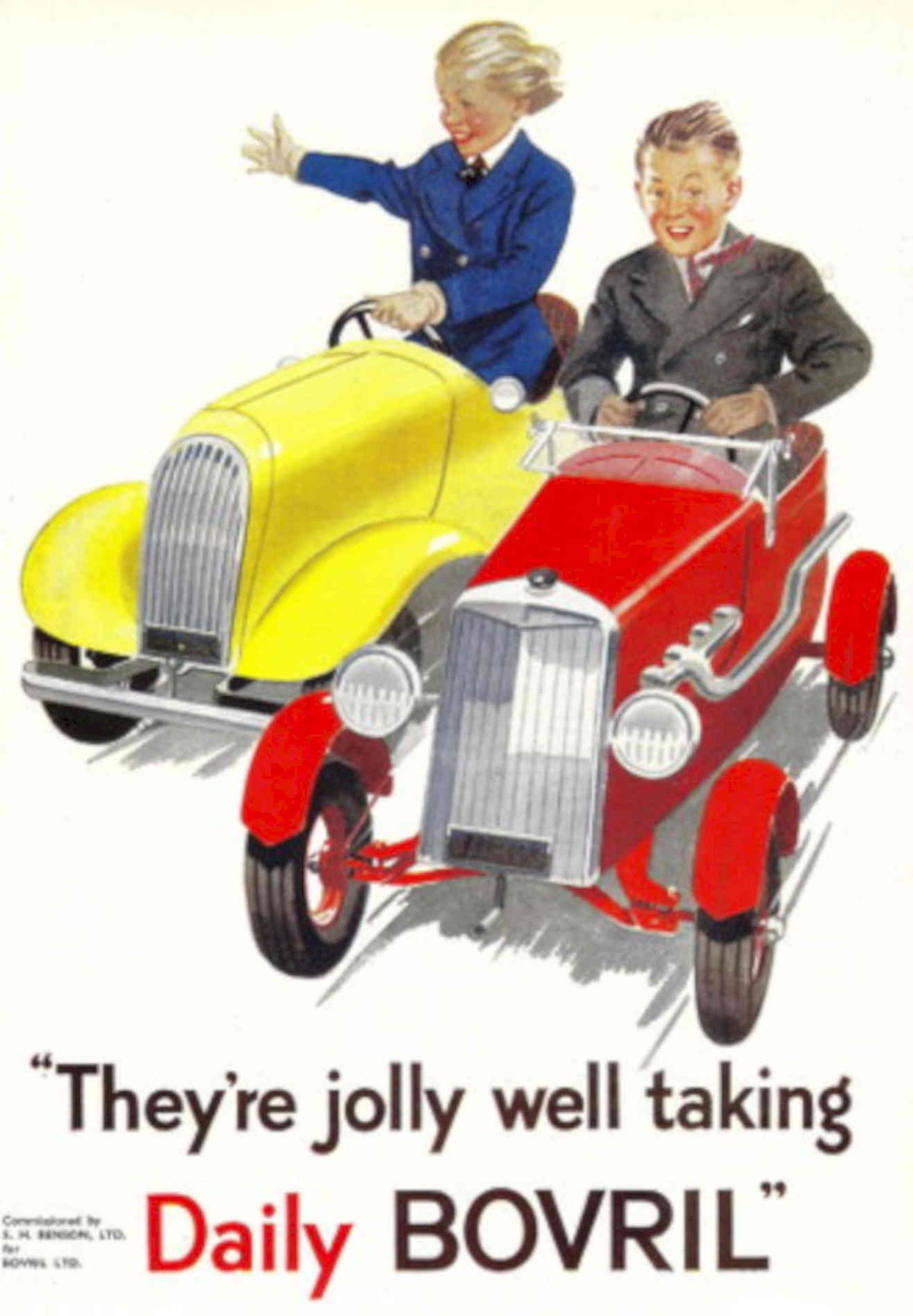 Pedal Car Bovril 1930s Vintage Retro Advert Poster