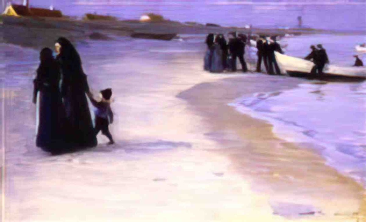 Peder Severin Kroyer a white boat at the shoreline late summer evenin Art A4 Photo Print