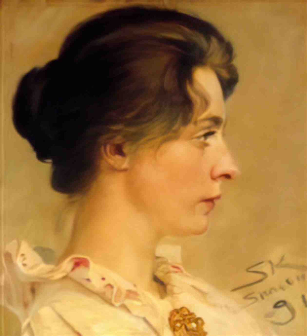 Peder Severin Kroyer marie in profile 1891 Art A4 Photo Print