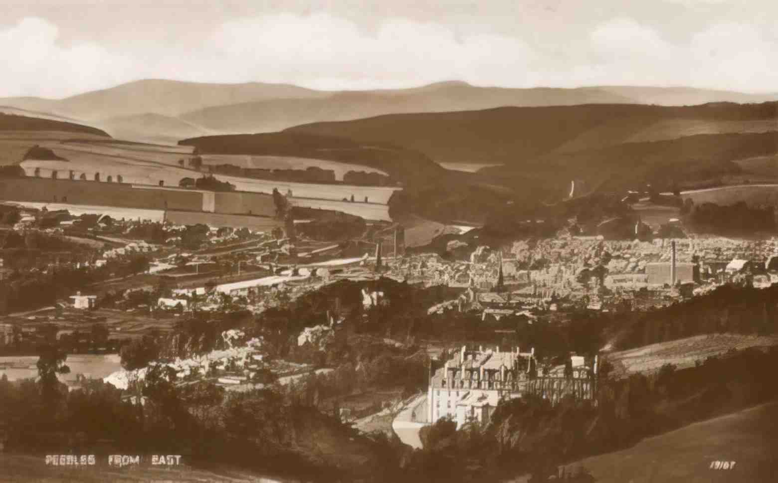 Peeblesshire Peebles from the East Vintage A4 Photo Print