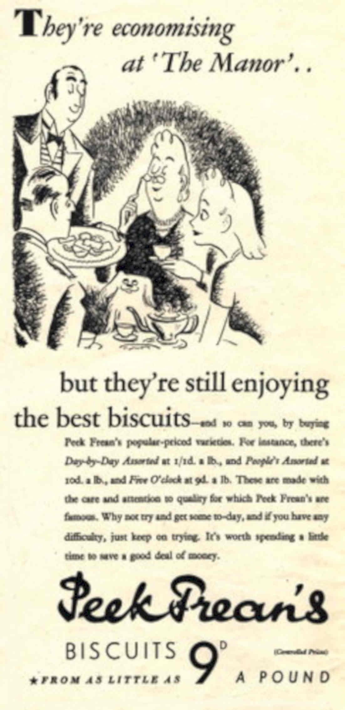Peek Frean Biscuits 1940s Vintage Retro Advert Poster
