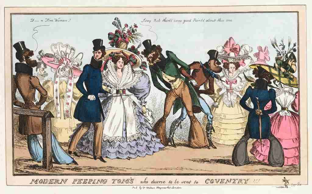 Peeping Toms 1827 Cartoon Joke 001 Vintage A4 Photo Print