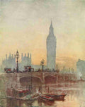 Peeps at Great Cities London 1911 Herbert Marshall 1841 1913 The Bridge at Westminster A4 Photo Print