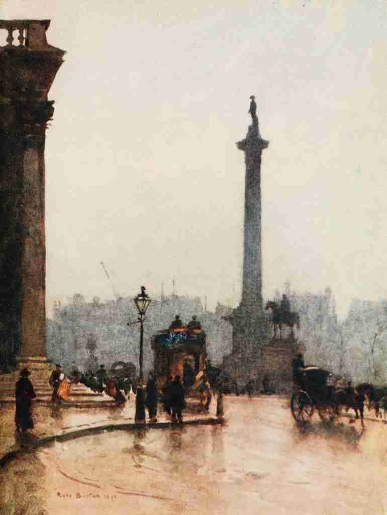 Peeps at Great Cities London 1911 Rose Barton 1856 1929 Nelsons Column in Trafalgar Square A4 Photo Print