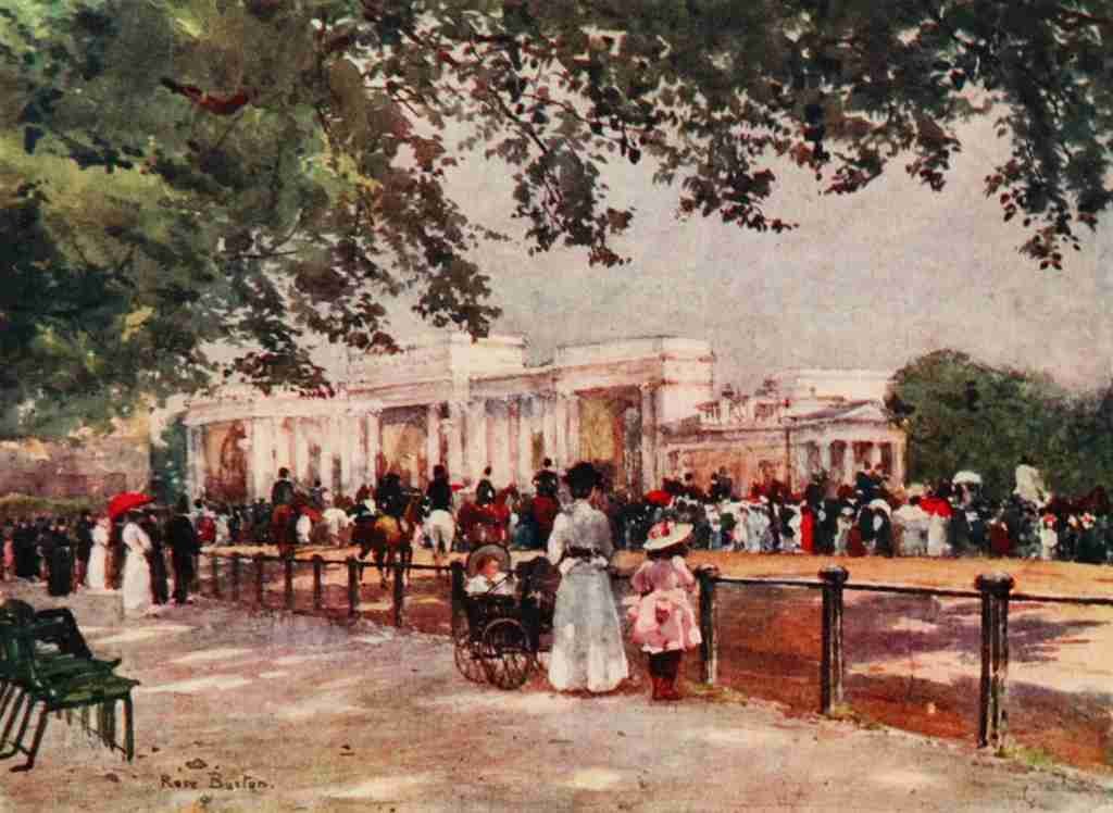 Peeps at Great Cities London 1911 Rose Barton 1856 1929 Rotten Row Vintage A4 Photo Print
