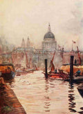 Peeps at Great Cities London 1911 William Wyllie 1851 1931 St Pauls from the river A4 Photo Print