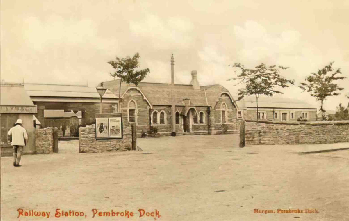 Pembrokeshire Pembroke Dock Railway Station Vintage A4 Photo Print