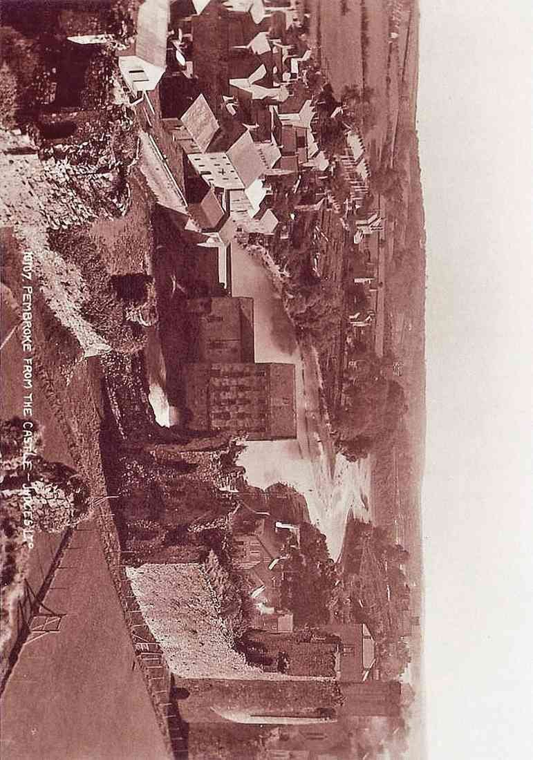 Pembrokeshire Pembroke from the Castle vintage old A4 Photo Print