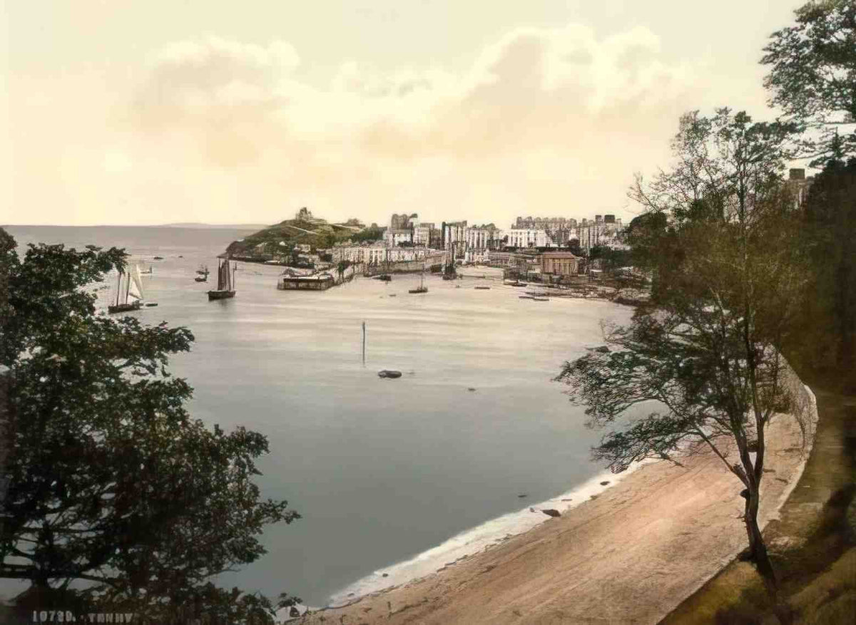 Pembrokeshire Tenby General View Vintage A4 Photo Print