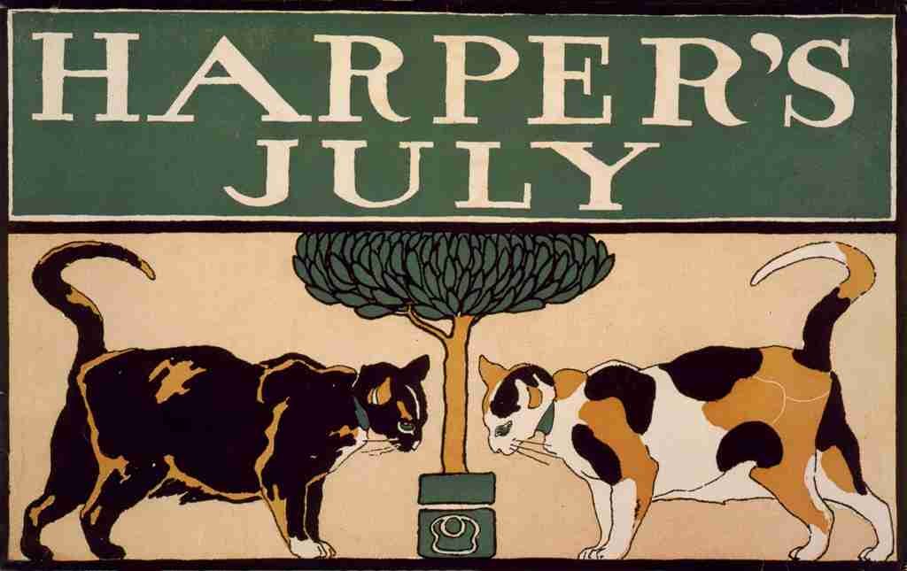 Penfield Edward 1886 1925 Harpers July 1898 Cats A4 Photo Print