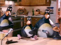 Penguins Kitchen Scene 1990s Vintage Retro Advert