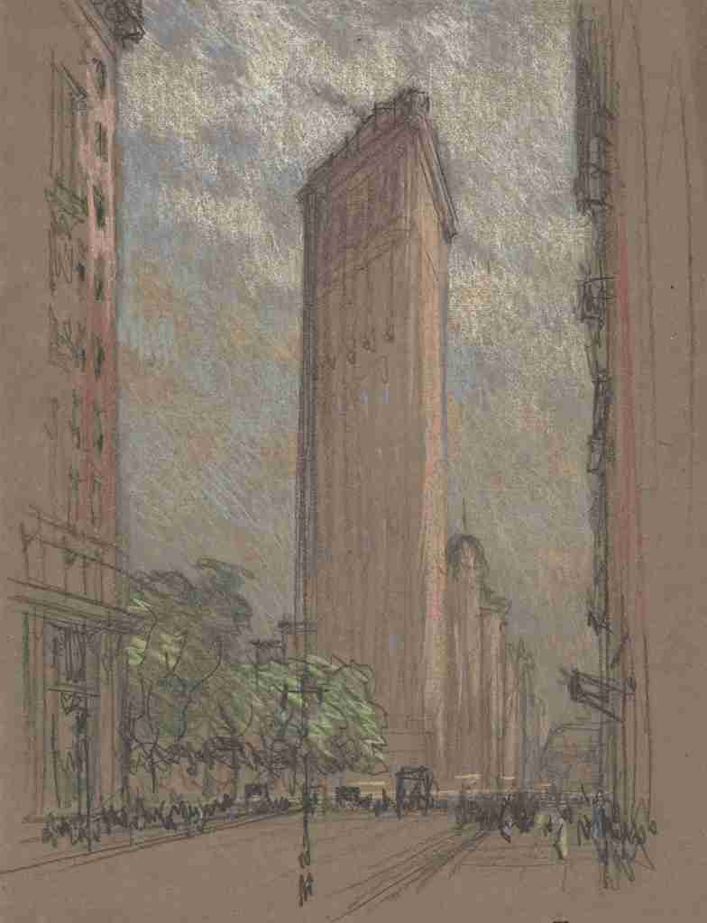 Pennell Joseph 1857 1926 Drawing c1904 8 Flatiron Building from Fifth Avenue and Twenty Seventh Street A4 Photo Print