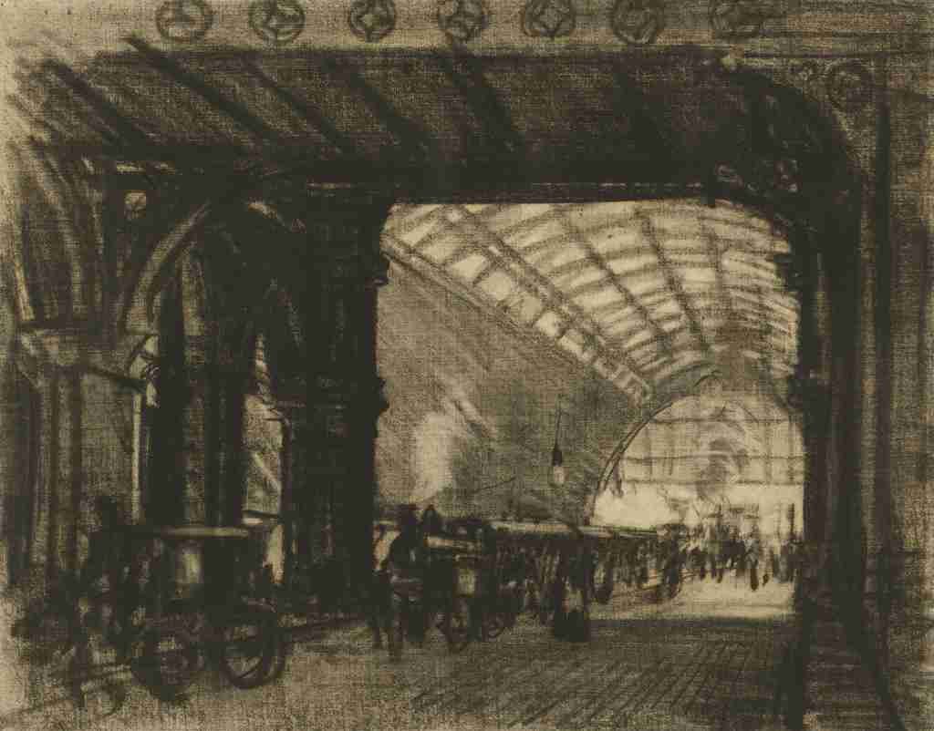Pennell Joseph 1857 1926 St Pancras Station London 1908 A4 Photo Print