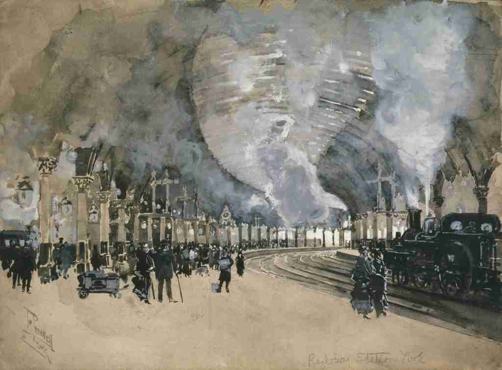 Pennell Joseph 1857 1926 York Railway Station 1895 A4 Photo Print
