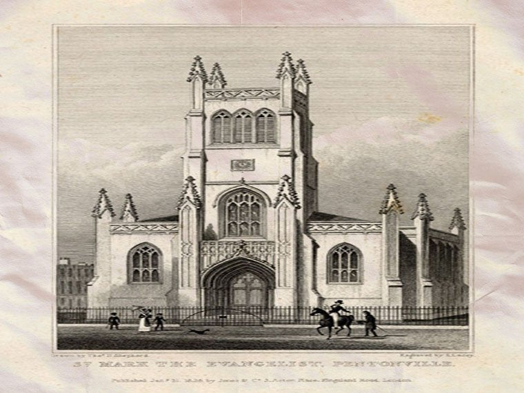 Pentonville London England Shepherd 1827 Vintage A4 Photo Print