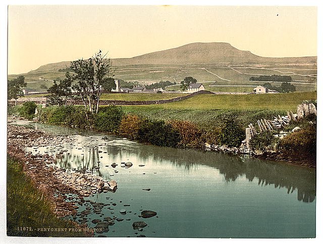 Penyghent from Horton Yorkshire Vintage A4 Photo Print
