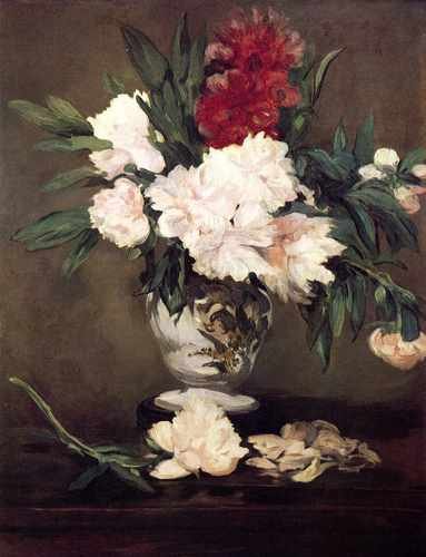 Peonies In A Vase On A Stand 1864 A4 Photo Print