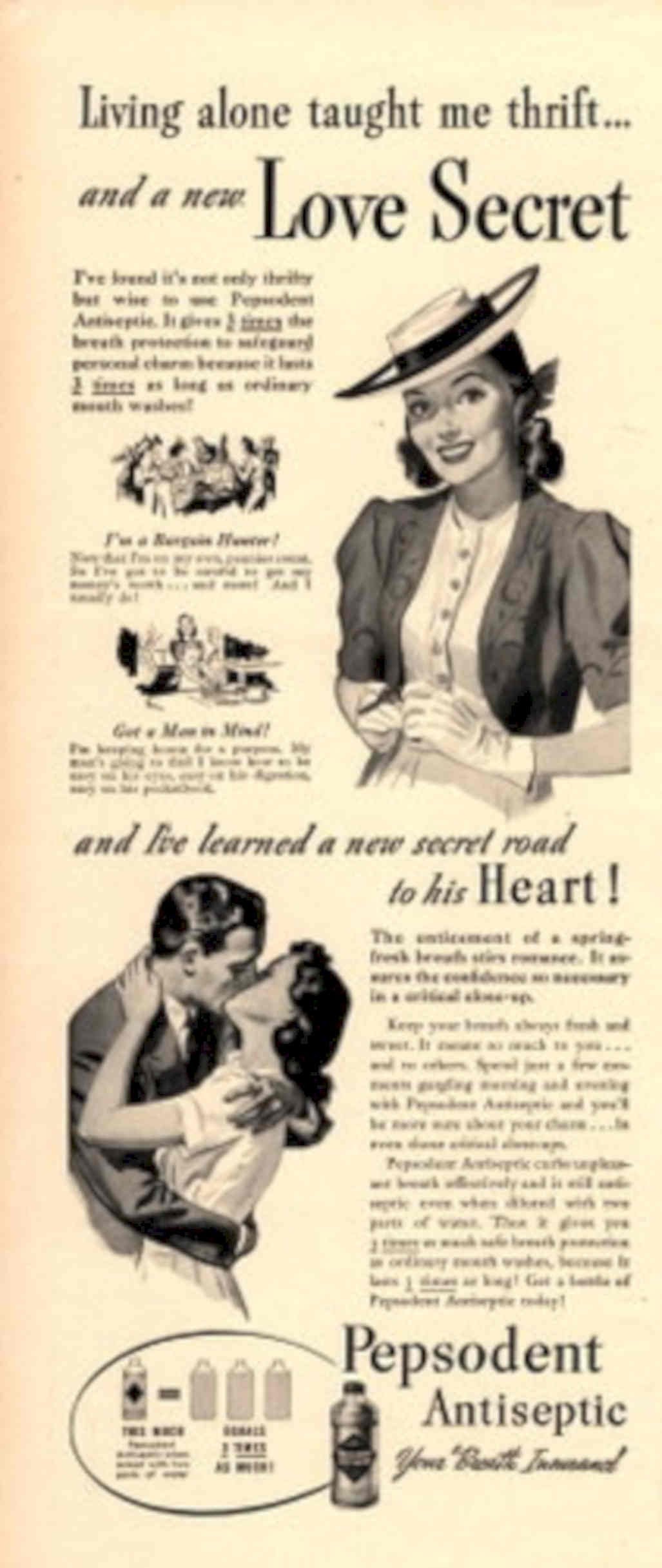 Peposdant Couple Love 1940s Vintage Retro Advert Poster