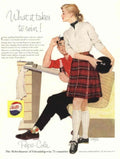 Pepsi Bowling Couple 1950s Vintage Retro Advert Poster
