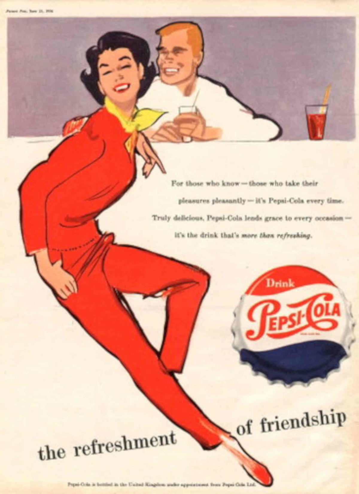 Pepsi Friends Soda 1950s Vintage Retro Advert Poster