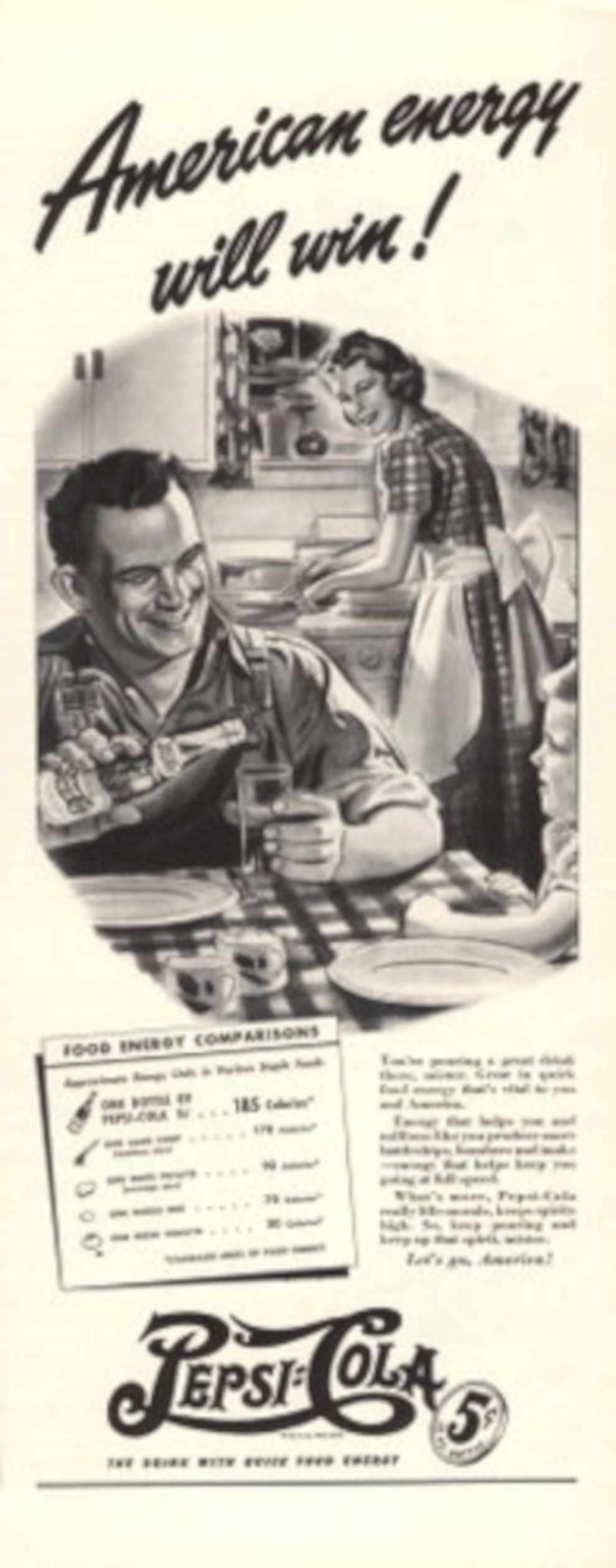 Pepsi Kitchen 1950s World War 2 ii 1 Vintage Retro Advert