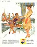 Pepsi Sociables Poolside 1950s Vintage Retro Advert Poster