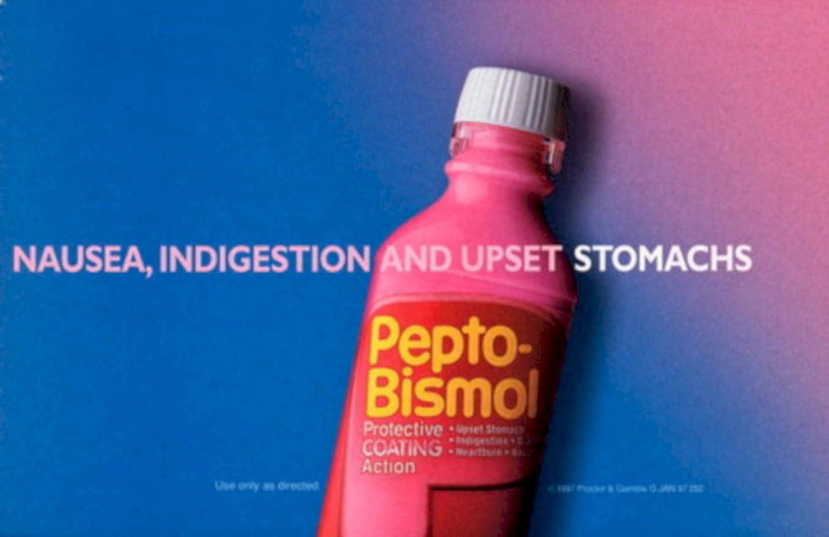Pepto Bismol Bottle 1990s Vintage Retro Advert