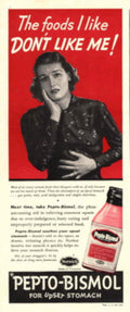 Pepto Bismol Norwich 1940s Vintage Retro Advert Poster