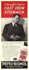 Pepto Stomach Pain 1940s Vintage Retro Advert Poster
