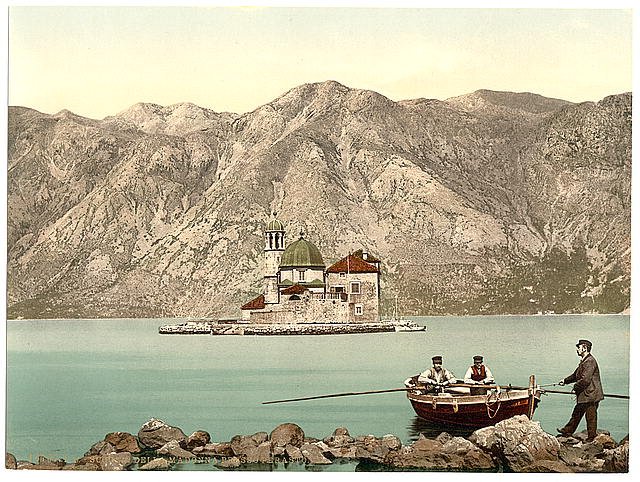 Perasto Rock of the Madonna Dalmatia Vintage A4 Photo Print