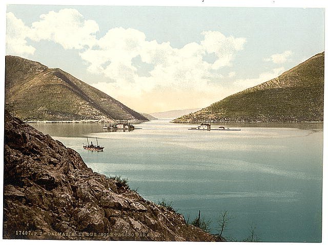 Perasto Two Islands Dalmatia Vintage A4 Photo Print