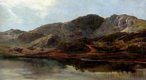 Percy Sidney Richard Landscape With Lake And Mountains Beyond A4 Photo Print