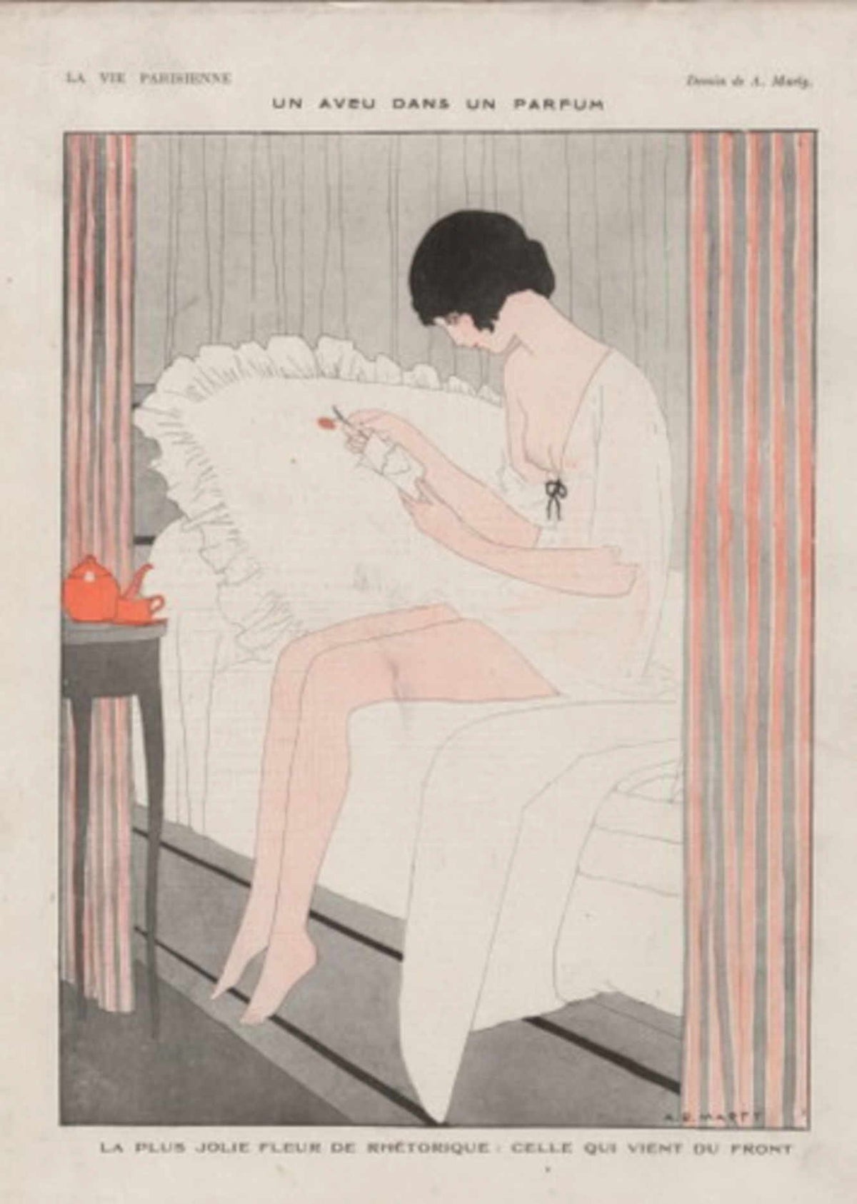 Perfume Woman Robe La Vie Parisienne Vintage Retro Advert