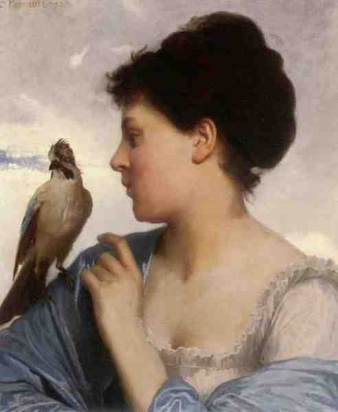 Perrault Leon Jean Basile The Bird Charmer 1873 A4 Photo Print