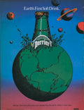 Perrier Globe Earth 1980s Vintage Retro Advert