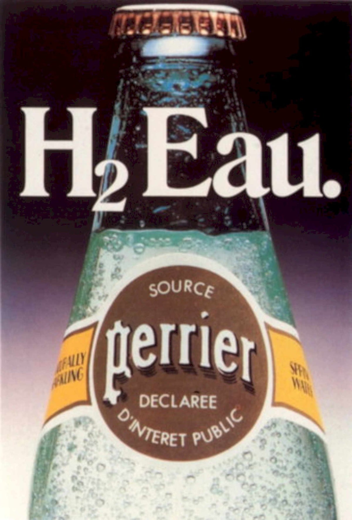 Perrier H2eau Bubbles 1970s Vintage Retro Advert