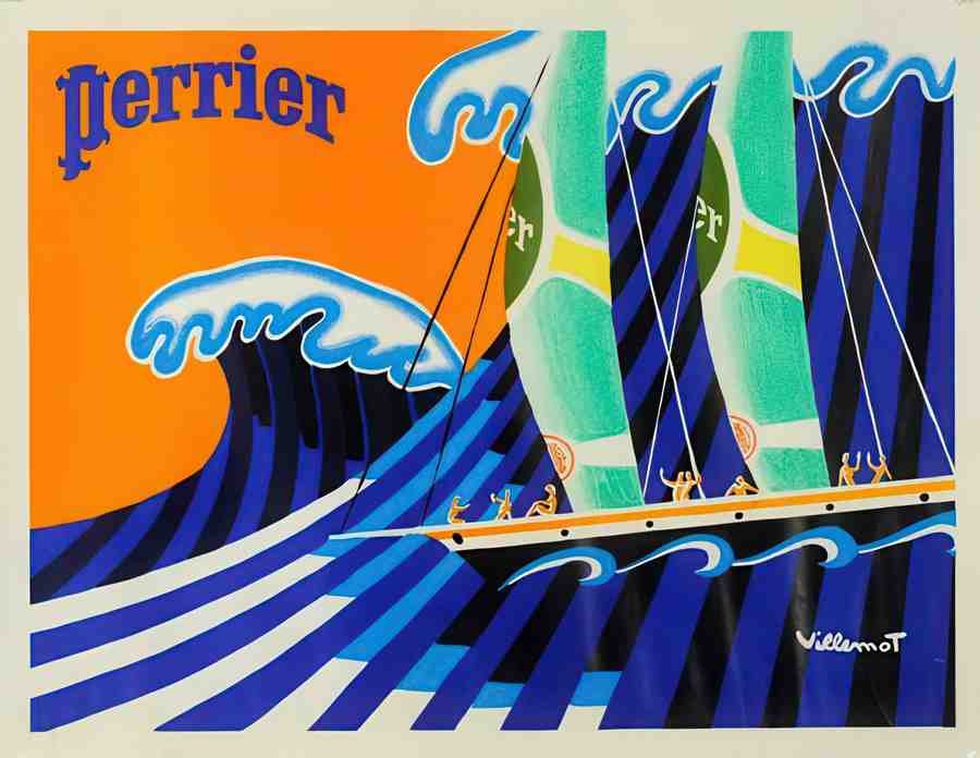 PerrierHokusai Vintage Advert A4 Photo Print