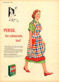 Persil Checkered Woman 1950s Vintage Retro Advert Poster