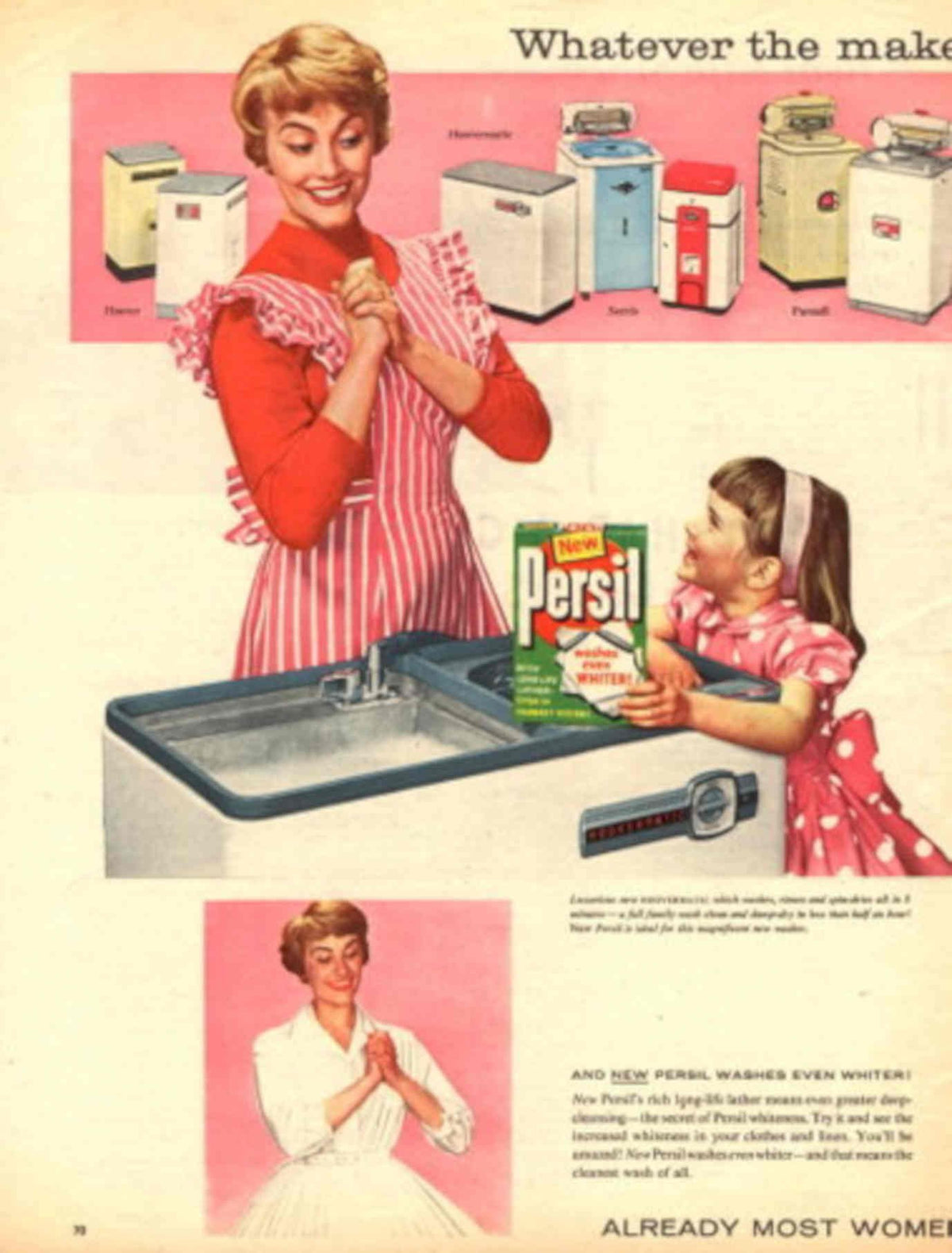 Persil Washing Machines 1950s Vintage Retro Advert Poster