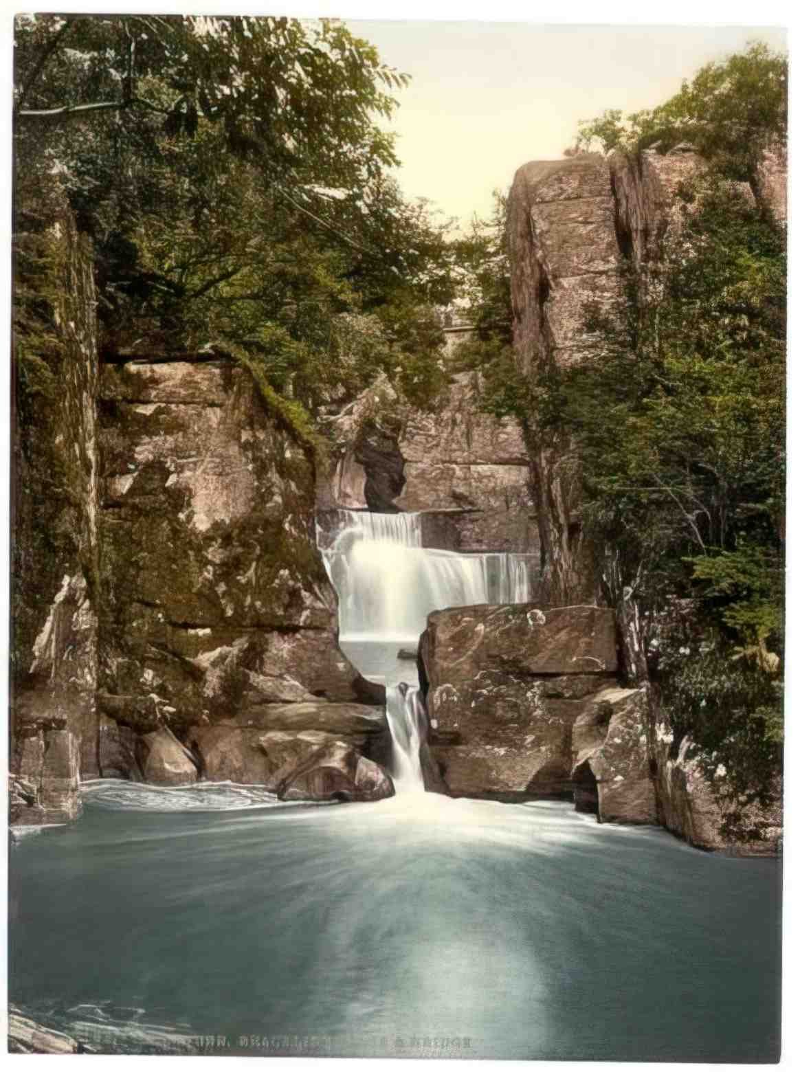 Perthshire Callander Bracklinn Falls and Bridge Vintage A4 Photo Print