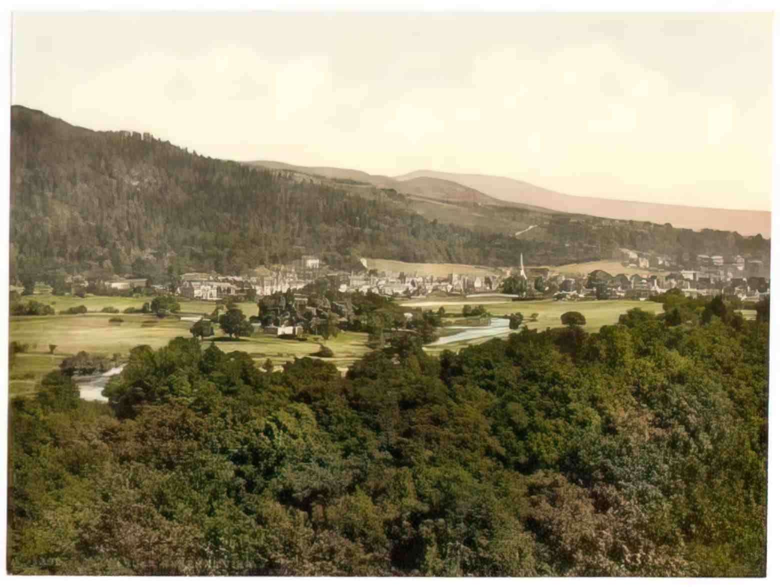 Perthshire Callander General View Vintage A4 Photo Print