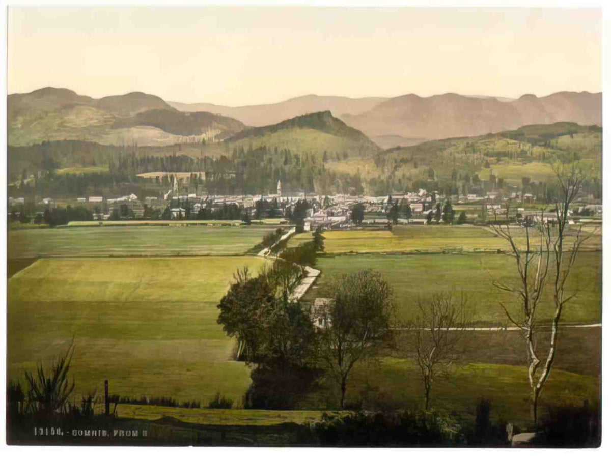 Perthshire Comrie from the South Vintage A4 Photo Print